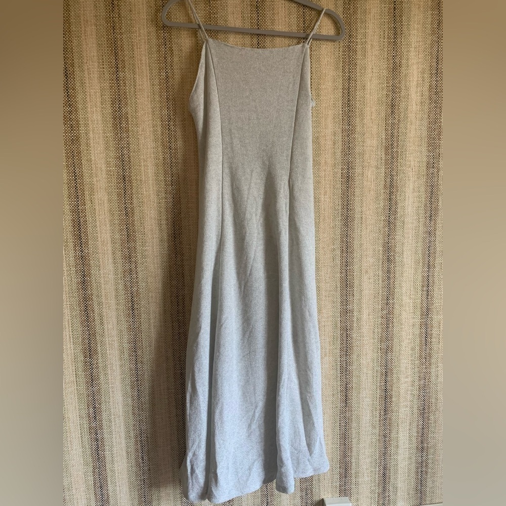 ZARA Formal Dress Midi Women Size M Silver Cocktail Dress Outfit Fashion